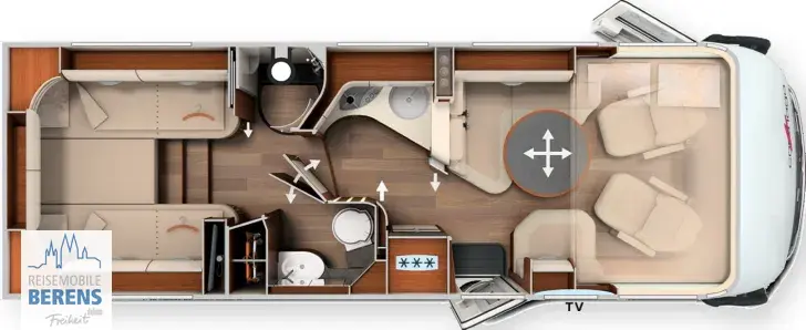 Grundriss Tag Carthago chic s-plus I 50 LE Iveco