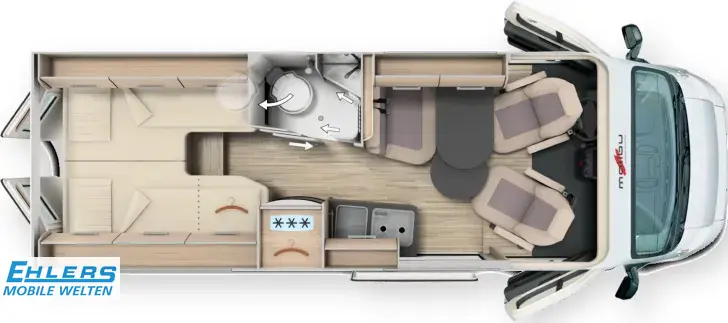 Grundriss Tag Malibu Van comfort 640 LE 180PS/Autom/Alu/Navi/RFK/Chassis-Plus-Paket