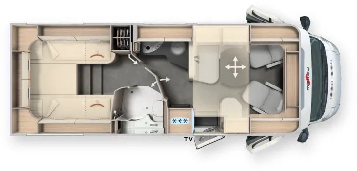 Grundriss Tag Malibu T 460 LE (523)