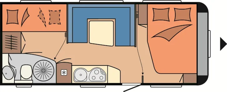 Grundriss Tag Hobby De Luxe Easy 545 KMF Toller Familien Wohnwagen
