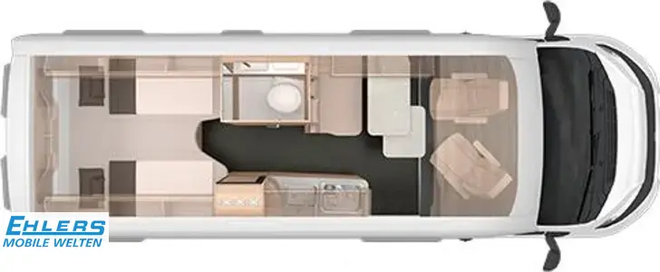 Grundriss Tag Knaus BoxStar 60 YEARS 630 FREEWAY Sonderausstattung 60 JEARS/Solar/Markise/Lithium/AHK/Wechselrichter/SAT/TV