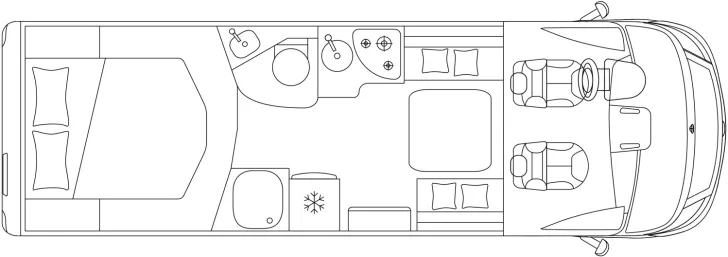 Grundriss Tag Laika Ecovip H 4112 DS 4400 kg|Dachklima|Kamera|Navi