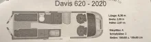 Grundriss Tag Karmann Mobil Davis 620 TOP GEPFLEGT!
