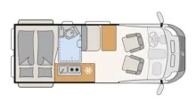 Grundriss Tag Dethleffs Globetrail Performance 600 DR VW Facelift Modell