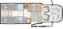 Grundriss Tag Dethleffs Just Go Active T 7055 EB MODELL 2026 !!!