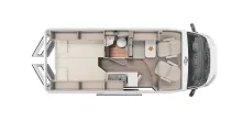 Grundriss Tag Carado pro CV 602 Längsbetten / Rahmenfenster / PRO