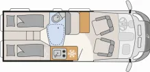 Grundriss Tag Dethleffs Globetrail Advantage 600 ER Fiat 180 PS Autom*RT