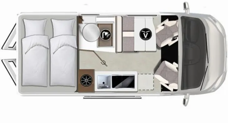 Grundriss Tag Karmann Mobil Davis Lifestyle DA 590 LS CONCEPT*AUTOMATIK*