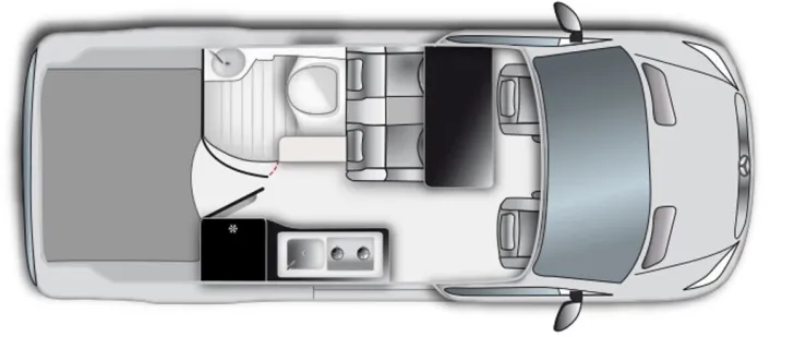 Grundriss Tag Westfalia James Cook Classic 4x4 Garantie bis 9/29