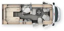 Grundriss Tag Malibu T 430 LE *4250kg*Assistenz-Paket*Sat/TV*