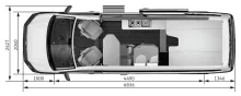 Grundriss Tag VW Grand California 680 SOLAR 3,5t !!