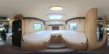 360° Innenansicht Forster T 659 EB, Dachklima, SAT, TV, Markise, Radträger