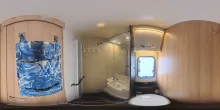 360° Innenansicht Forster T 659 EB, Dachklima, SAT, TV, Markise, Radträger