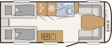 Grundriss Tag Dethleffs Nomad 510 LE Sicherheitspaket, Einzelbett-Auszug