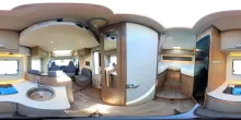360° Innenansicht Carado T 328 Pro+, Automatik, Solar, LTE, TV, Hubbett