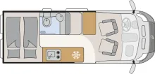 Grundriss Tag Dethleffs Globetrail 600 DK Fiat ACC MARKISE 95-Jahre