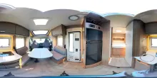 360° Innenansicht Carado T 459 Pro+, Autom., Solar, TV, LTE, 3. Bett, Ofen