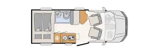 Grundriss Tag Dethleffs Globebus Performance T 16 163PS Automatik+3 Pakete