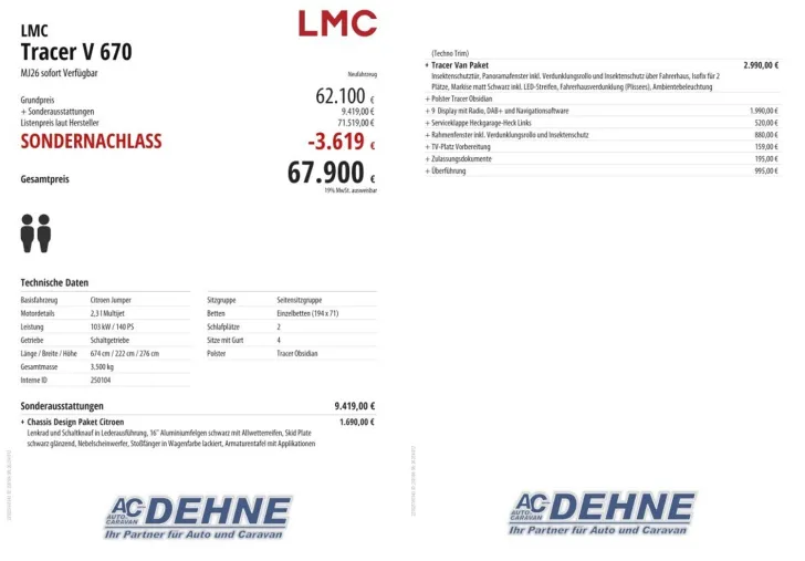 Fahrzeugbild LMC Tracer V 670 Okt. 26 Verfügbar, SAT, AHK #2