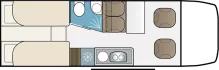 Grundriss Tag Kabe Travel Master VAN 690 LB V6/190PS/Autom/Markise/AHK