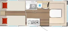 Grundriss Tag Bürstner B66 535 TL - Averso MIT DUSCHPAKET- MODELL 2026 !!!