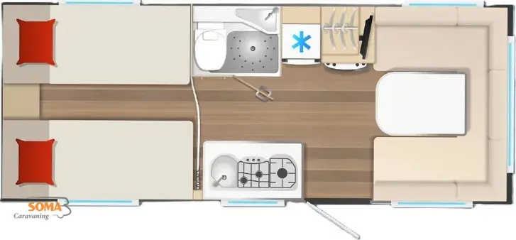 Grundriss Tag Bürstner B66 535 TL - Averso MIT DUSCHPAKET- MODELL 2026 !!!