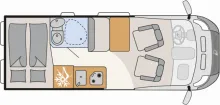 Grundriss Tag Dethleffs Globetrail 600 DF Citroen Ready, Set, CAMP!