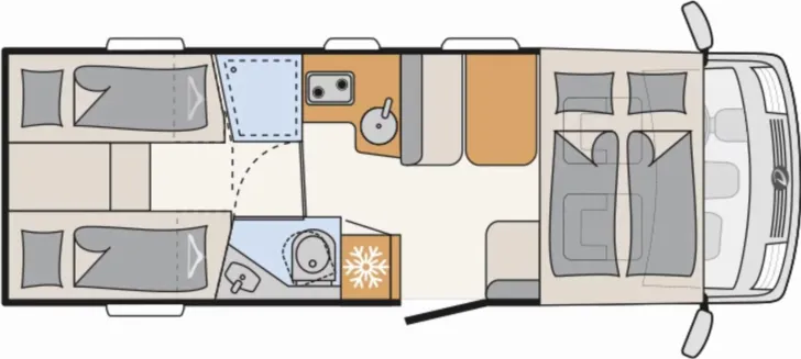 Grundriss Tag Dethleffs Trend Active I 7057 EB *4,25t*180PS*Navi+RFK*