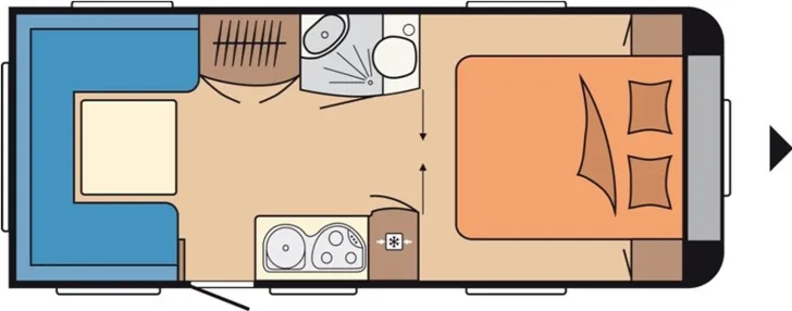 Grundriss Tag Hobby Excellent 560 UFF *Mover*Vorzelt*Queensbett*