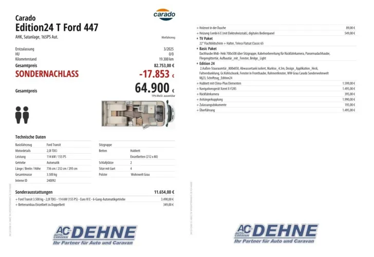 Fahrzeugbild Carado Edition24 T Ford 447 Oktober 2026 Verfügbar #3