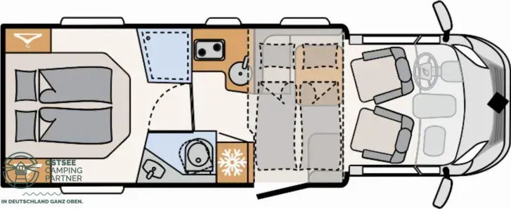 Grundriss Tag Dethleffs Just 90 T 7052 DBM *Wintercamping zum Abverkauf*