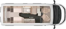 Grundriss Tag Knaus BoxLife PRO 600 LIFETIME mit Längsbetten und AHK