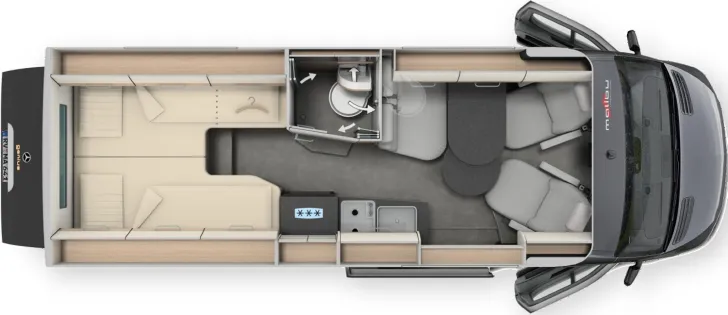 Grundriss Tag Malibu Genius 641 LE Mercedes (777)
