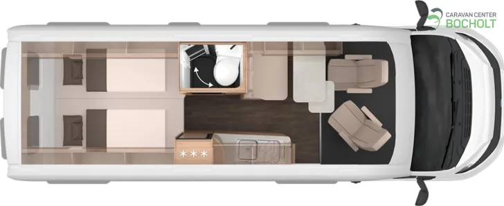 Grundriss Tag Knaus BoxLife 630 ME PLATINUM SELECTION Modell 2026 / Dieselheizung