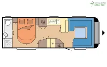 Grundriss Tag Hobby Prestige 720 WQC Abverkauf / 2500 kg