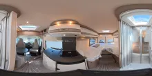 360° Innenansicht Malibu Van compact 600 LE Fiat Längsbetten
