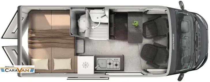 Grundriss Tag Hymer Camper Van Yellowstone 601 Automatik/Schlafdach/AT-Reifen