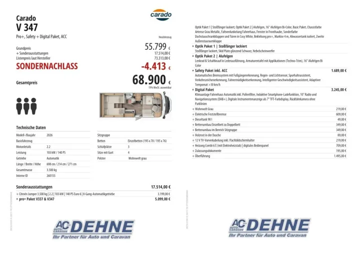 Fahrzeugbild Carado V 347 Pro+, Safety + Digital Paket, ACC #3