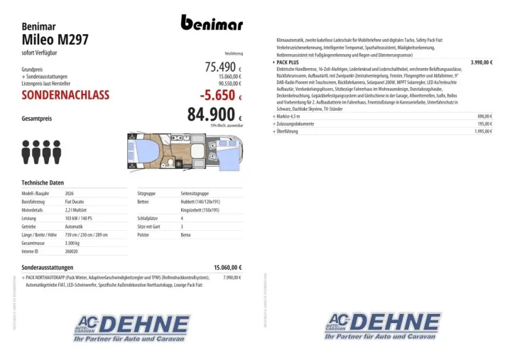 Fahrzeugbild Benimar Mileo M297 sofort Verfügbar #3
