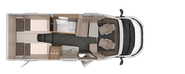 Grundriss Tag Knaus Van TI 650 MEG VANSATION Modell 2026 / Abstandstempomat
