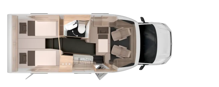 Grundriss Nacht Knaus Van TI Plus 650 MEG