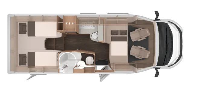 Grundriss Nacht Knaus LIVE TI 700 MEG PLATINUM SELECTION Adaptiver Tempomat / Lithium