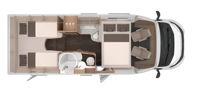 Grundriss Nacht Knaus L!VE WAVE 700 MEG Platinum Selection Sofort Verfügbar!