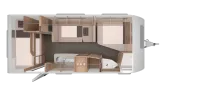 Grundriss Nacht Knaus Südwind 540 FDK Black Selection Mobilanlage 12V, Garagentüre