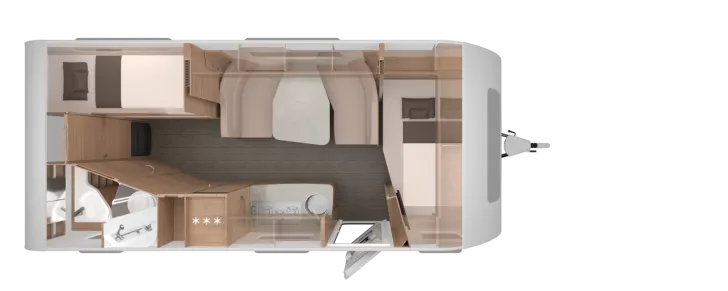 Grundriss Tag Knaus Südwind 580 QS Black Selection Active Rock, Bluetooth Sounds.