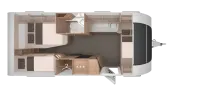 Grundriss Nacht Knaus Südwind 580 UK Black Selection Mobilanlage 12V, Duo-Controll