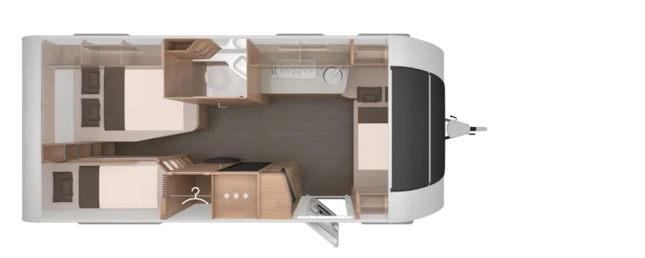 Grundriss Nacht Knaus Südwind 580 UK Black Selection Mobilanlage 12V, Duo-Controll