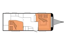 Grundriss Nacht Hobby Prestige 660 WFC im Vorlauf - Modell 2027