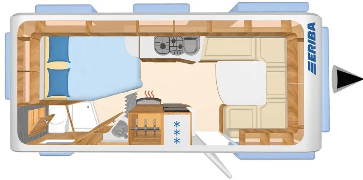 Grundriss Tag Hymer Eriba Eriba Nova SL 545 Leder, Arktis-Paket, ALDE