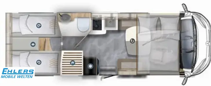 Grundriss Tag Eura Mobil Integra Line GT IL 726 EF Sofort Verfügbar /170PS/Autom/Backofen/Dunstabzugshaube/Mondial-Plus-Paket